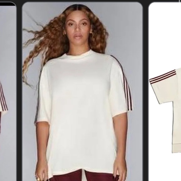 Adidas x Ivy Park - oversized Tee - ecrtin/maroon - small - NWT - Picture 3 of 4